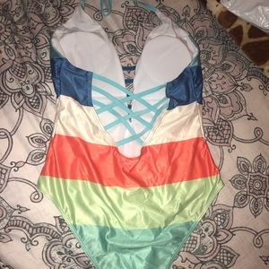 One piece ladder bathing suit (cut out in back)